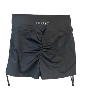 IMPAKT Scrunch Butt Gym Shorts Black Booty Workout Shorts Ruched Medium